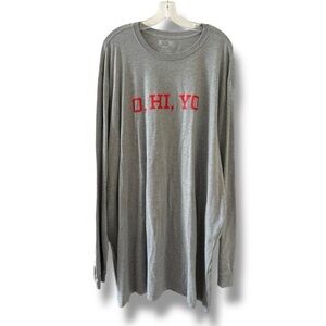 NWT Xersion Ohio “O Hi Yo” Gray Long Sleeve Shirt Men’s Size 4XLT Sporty Casual